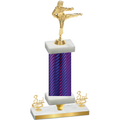 Premium Single Purple Carbon Fiber Third Place Karate Trophy