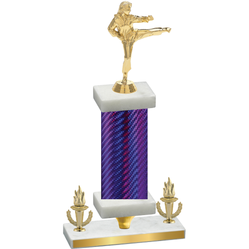 Premium Single Purple Carbon Fiber Victory Karate Trophy