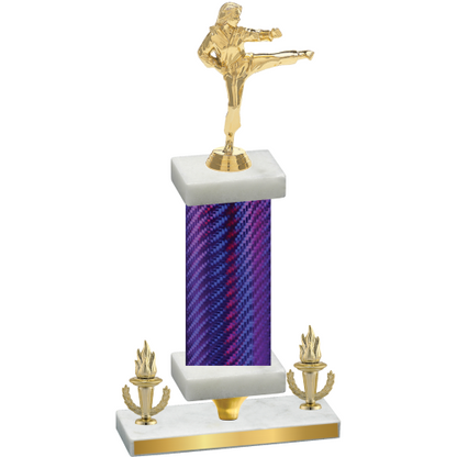 Premium Single Purple Carbon Fiber Victory Karate Trophy