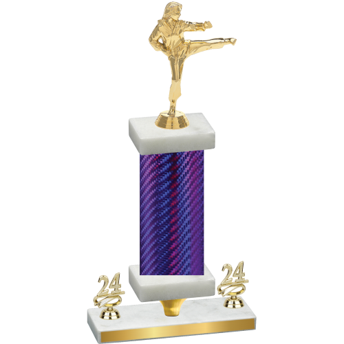 Premium Single Purple Carbon Fiber Year Karate Trophy