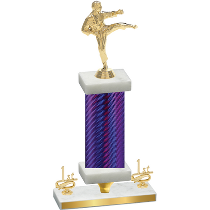 Premium Single Purple Carbon Fiber First Place Karate Trophy