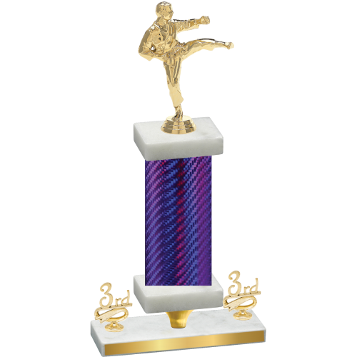 Premium Single Purple Carbon Fiber Third Place Karate Trophy