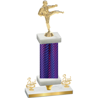 Premium Single Purple Carbon Fiber Third Place Karate Trophy