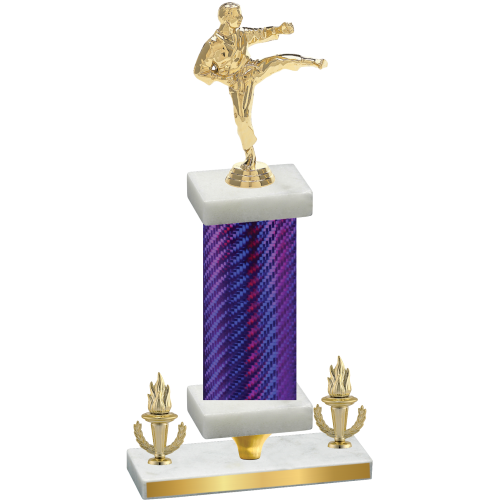 Premium Single Purple Carbon Fiber Victory Karate Trophy