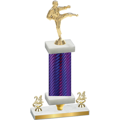 Premium Single Purple Carbon Fiber Year Karate Trophy