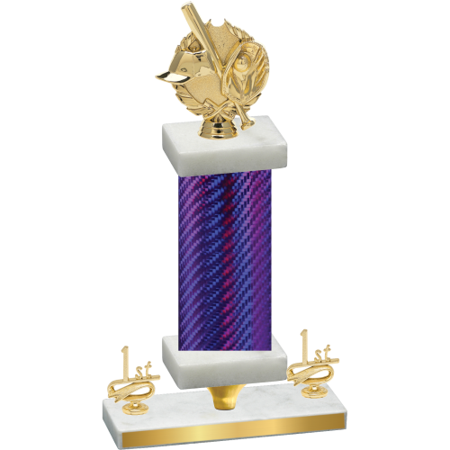 Premium Single Purple Carbon Fiber First Place Baseball Trophy