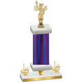 Premium Single Purple Carbon Fiber First Place Academics Trophy