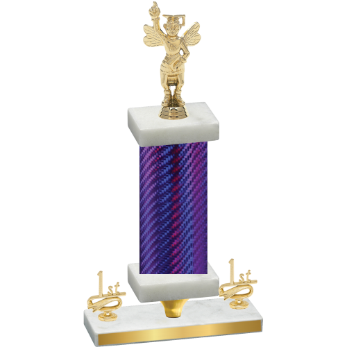 Premium Single Purple Carbon Fiber First Place Academics Trophy