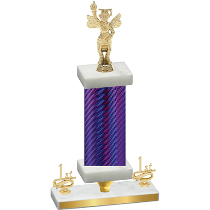 Premium Single Purple Carbon Fiber First Place Academics Trophy