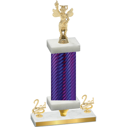 Premium Single Purple Carbon Fiber Second Place Academics Trophy