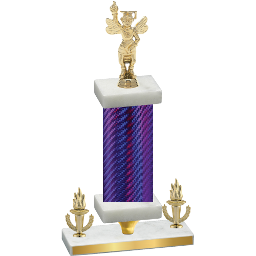 Premium Single Purple Carbon Fiber Victory Academics Trophy