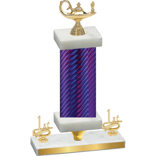 Premium Single Purple Carbon Fiber First Place Academics Trophy