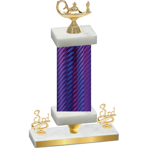 Premium Single Purple Carbon Fiber Third Place Academics Trophy