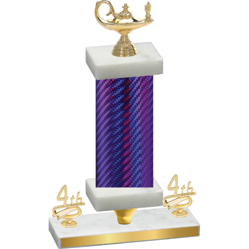 Premium Single Purple Carbon Fiber Fourth Place Academics Trophy