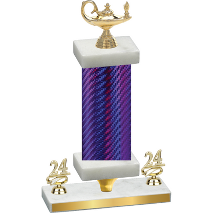 Premium Single Purple Carbon Fiber Year Academics Trophy