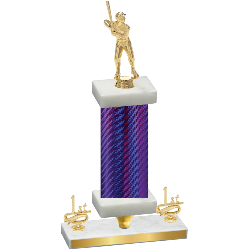 Premium Single Purple Carbon Fiber First Place Baseball Trophy