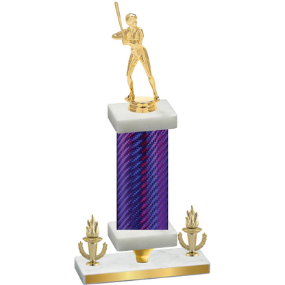 Premium Single Purple Carbon Fiber Victory Softball Trophy