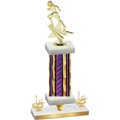 Premium Single Purple Glacier First Place Football Trophy