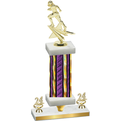 Premium Single Purple Glacier Year Football Trophy