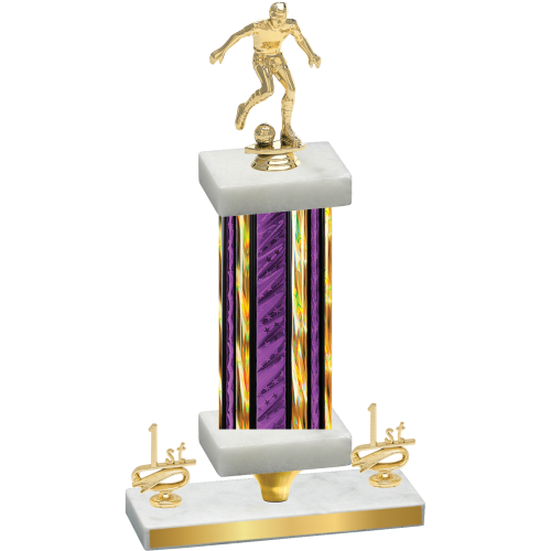 Premium Single Purple Glacier First Place Soccer Trophy