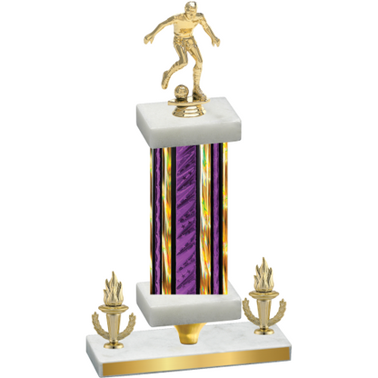 Premium Single Purple Glacier Victory Soccer Trophy