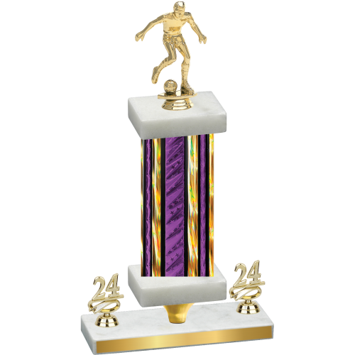 Premium Single Purple Glacier Year Soccer Trophy