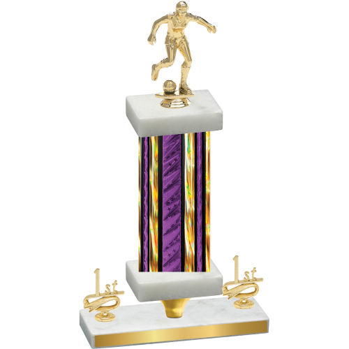 Premium Single Purple Glacier First Place Soccer Trophy