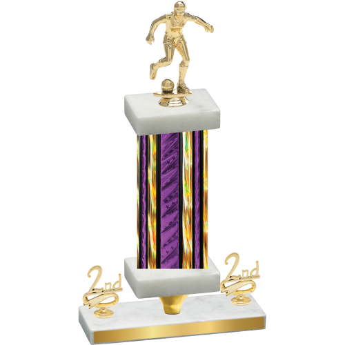 Premium Single Purple Glacier Second Place Soccer Trophy