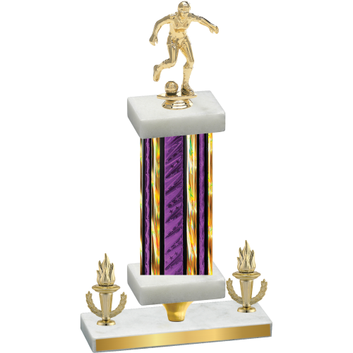 Premium Single Purple Glacier Victory Soccer Trophy