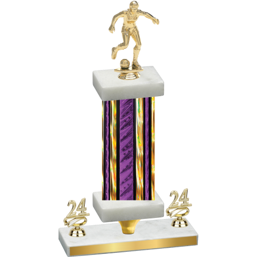 Premium Single Purple Glacier Year Soccer Trophy