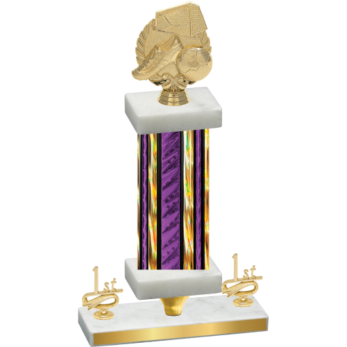 Premium Single Purple Glacier First Place Soccer Trophy