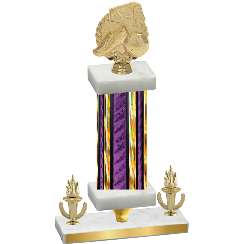 Premium Single Purple Glacier Victory Soccer Trophy