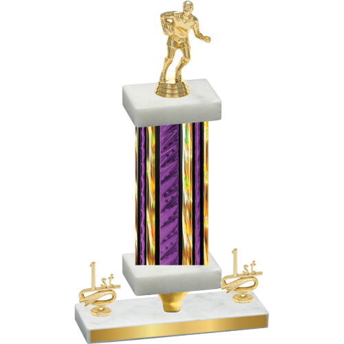 Premium Single Purple Glacier First Place Rugby Trophy