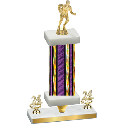 Premium Single Purple Glacier Year Rugby Trophy