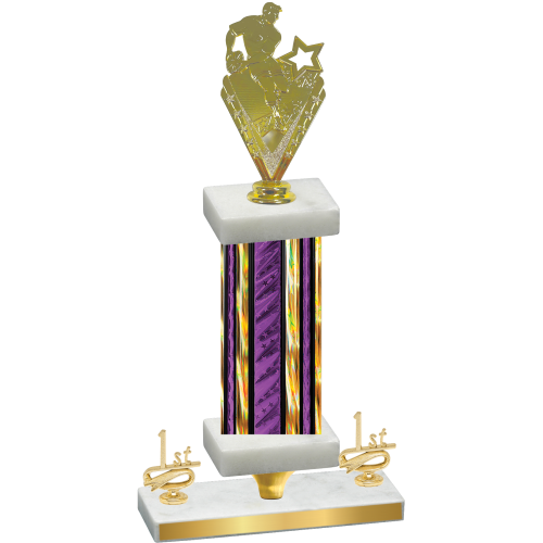 Premium Single Purple Glacier First Place Rugby Trophy