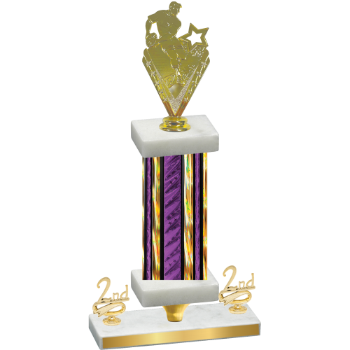 Premium Single Purple Glacier Second Place Rugby Trophy