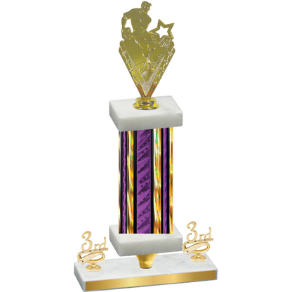 Premium Single Purple Glacier Third Place Rugby Trophy