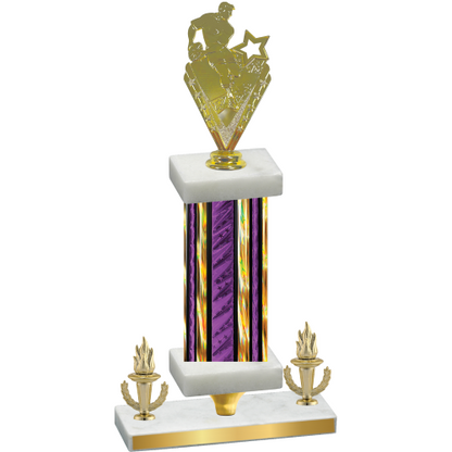 Premium Single Purple Glacier Victory Rugby Trophy