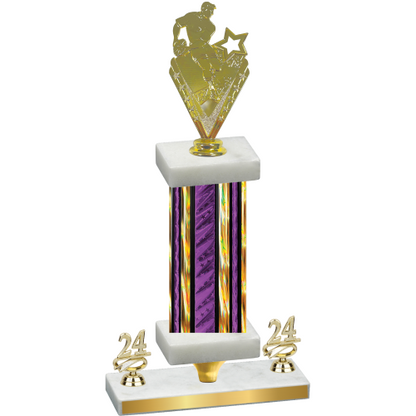 Premium Single Purple Glacier Year Rugby Trophy