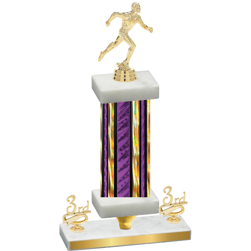 Premium Single Purple Glacier Third Place Running Trophy