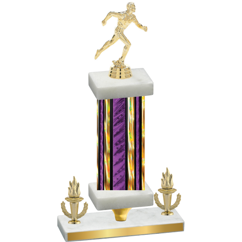 Premium Single Purple Glacier Victory Running Trophy