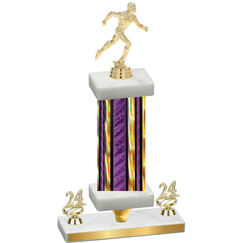 Premium Single Purple Glacier Year Running Trophy