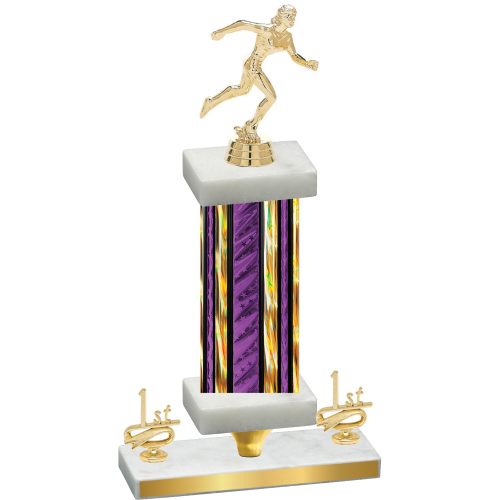 Premium Single Purple Glacier First Place Running Trophy