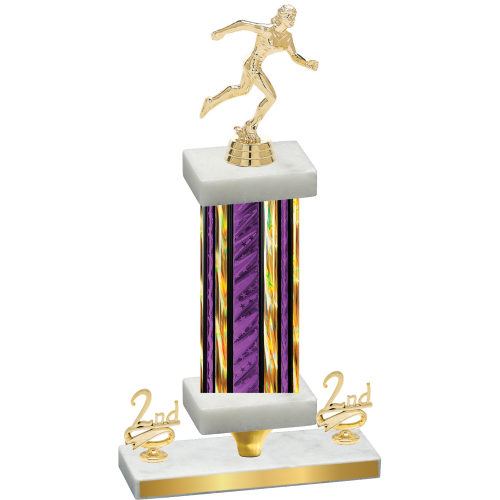 Premium Single Purple Glacier Second Place Running Trophy