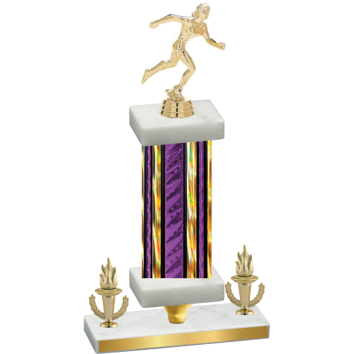 Premium Single Purple Glacier Victory Running Trophy