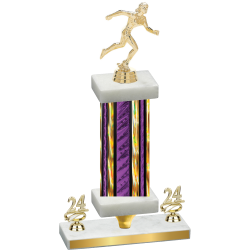 Premium Single Purple Glacier Year Running Trophy