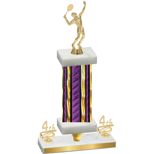 Premium Single Purple Glacier Fourth Place Tennis Trophy