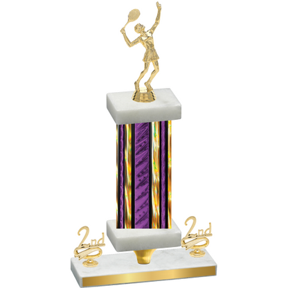 Premium Single Purple Glacier Second Place Tennis Trophy