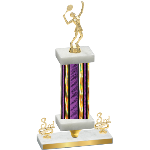 Premium Single Purple Glacier Third Place Tennis Trophy