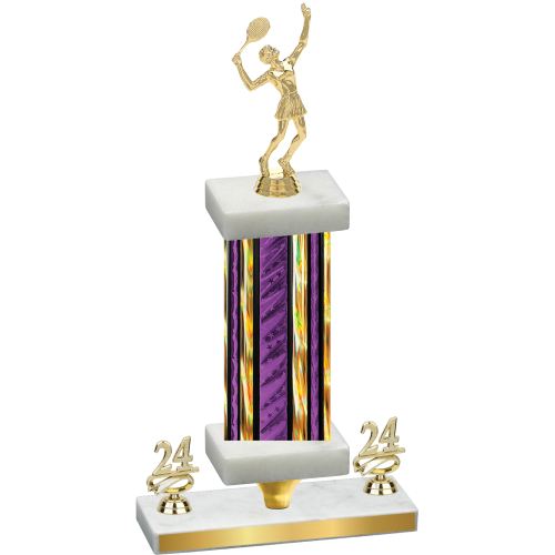 Premium Single Purple Glacier Year Tennis Trophy